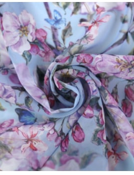 Шифон Нежный бутон цв.Голубой