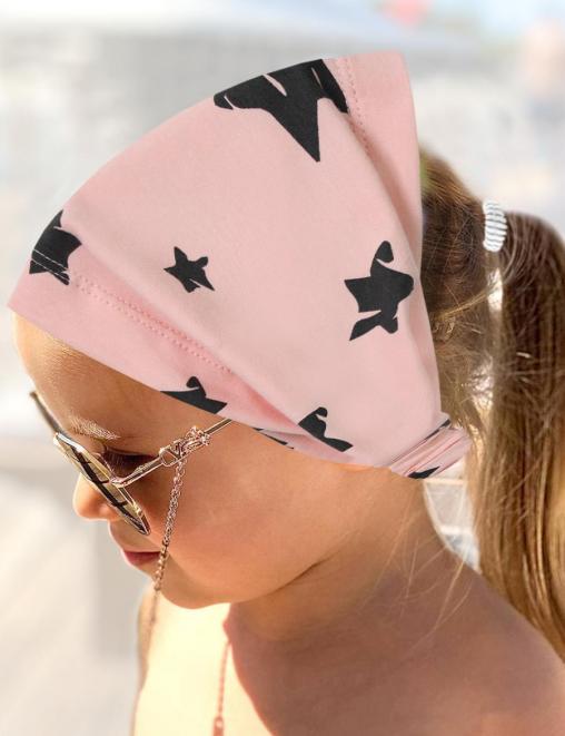 Бандана детская ПРЕМИУМ цв.Звёзды на розовом