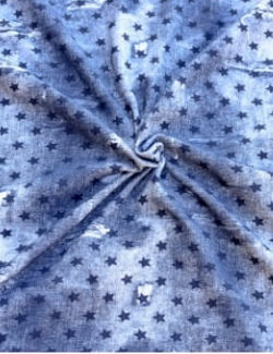 Рибана с лайкрой начес ДЖИНС цв.синий/Звезды синие