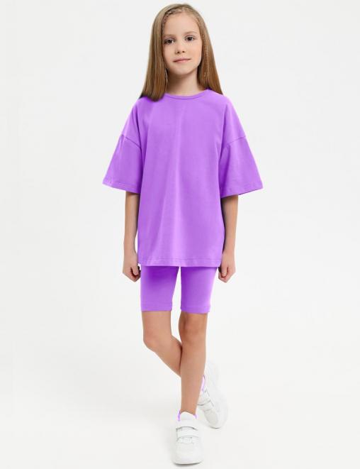 Костюм для девочки KETMIN МАЛИНА COLOR цв.Сиреневый (Футболка/Велосипедки)