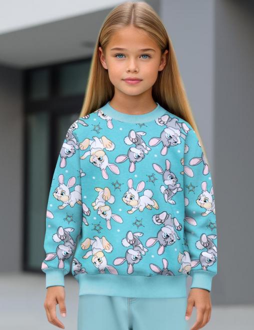 Свитшот детский KETMIN ТИП ТОП цв.Зайчик бирюза