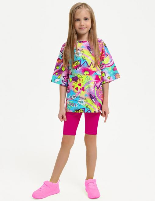 Костюм для девочки KETMIN МАЛИНА COMPACT цв.LOVELY/Фукси (Футболка/Велосипедки)