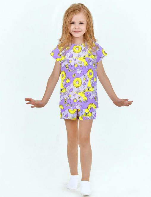 Пижама детская KETMIN DREAM СЛАДКИЙ ПРАЗДНИК цв.Фиолетовый (Футболка/Шорты)