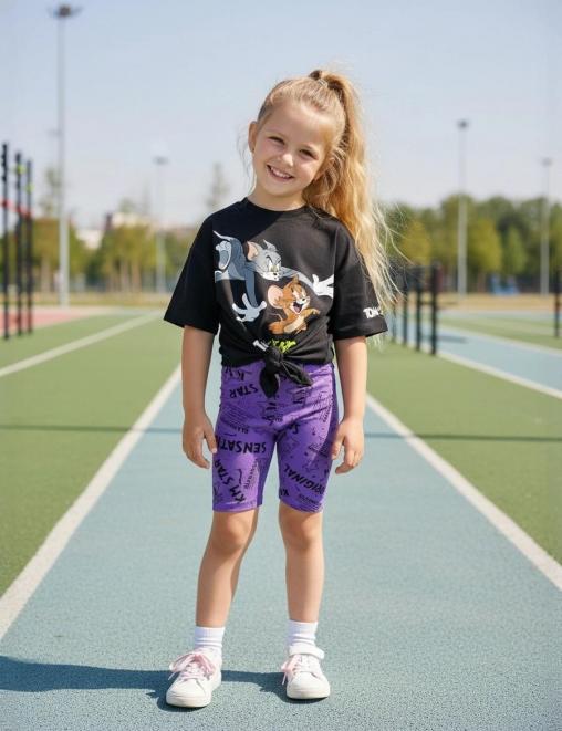 Велосипедки для девочки DG GLAMOROUS цв.Фиолетовый