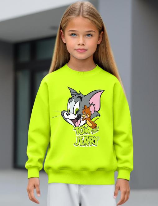 Свитшот детский KETMIN ПРИВЕТ ТОМ И ДЖЕРРИ цв.Салатовый