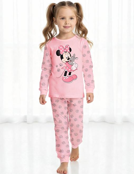 Пижама детская KETMIN НОЧКА МИННИ И ЗАЙКА с начесом цв.Розовый лапки