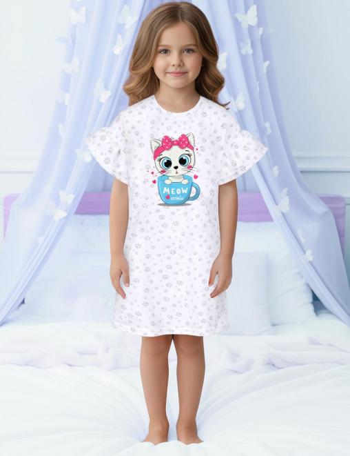 Сорочка детская KETMIN COMFORT MEOW цв. Белый