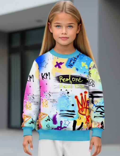 Свитшот детский KETMIN DG ГРАФФИТИ цв.Яркий Неон