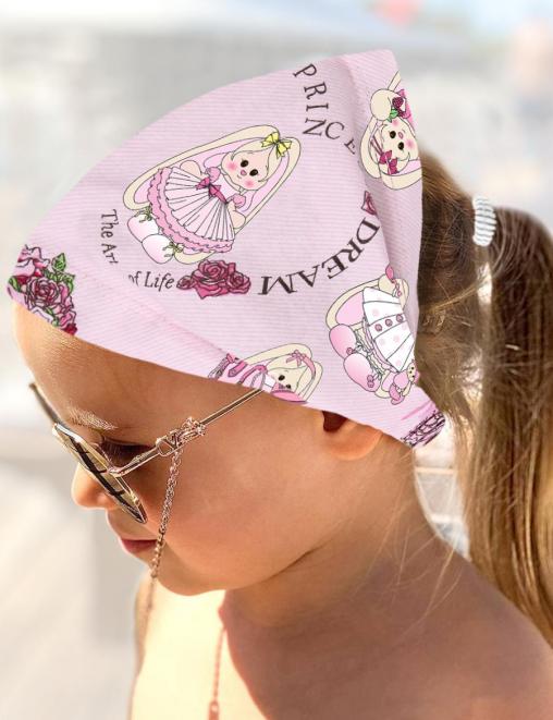 Бандана детская ХЛОПОК цв. Зайчики Розовый