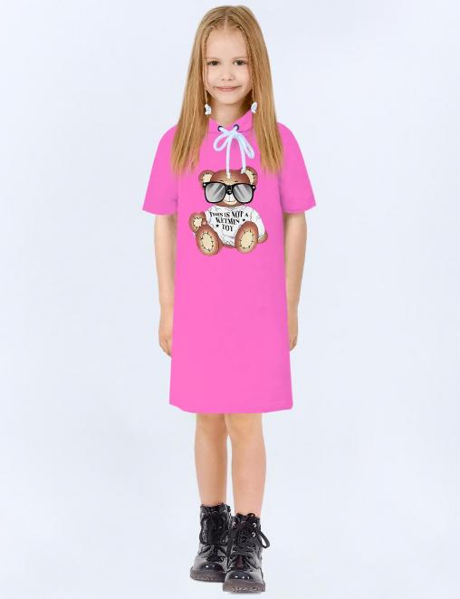Платье-толстовка для девочки KETMIN МИШКА TOY цв.Розовый
