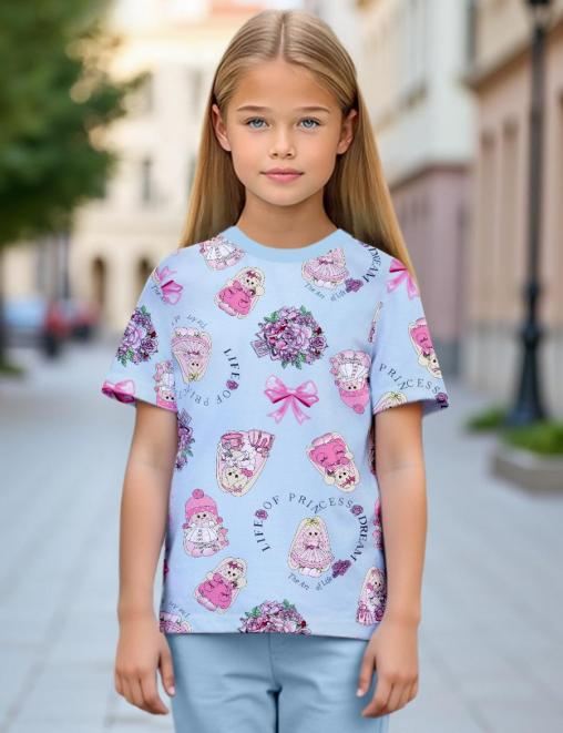 Футболка детская KETMIN HOME RS рис.Зайчики голубой