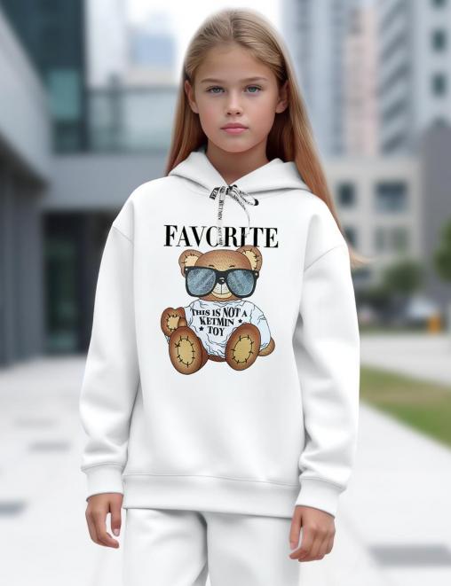 Толстовка с начёсом KETMIN МИШКА TOY цв.Белый