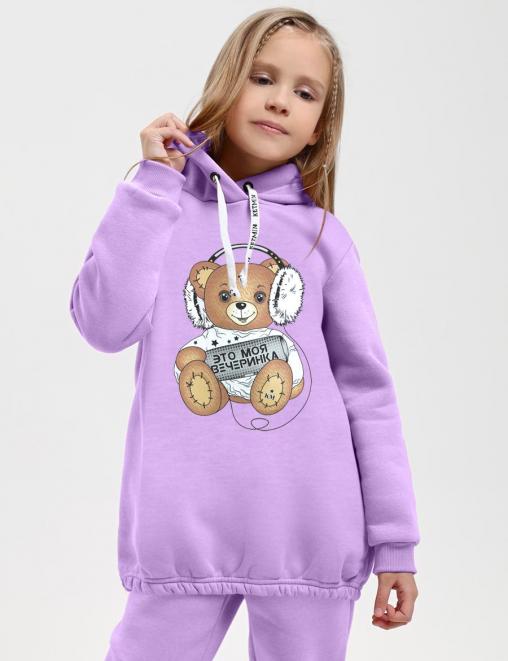 Худи для девочки KETMIN МОЯ ВЕЧЕРИНКА с начёсом цв.Сиреневый Худи для девочки KETMIN МОЯ ВЕЧЕРИНКА с начёсом цв.Сиреневый