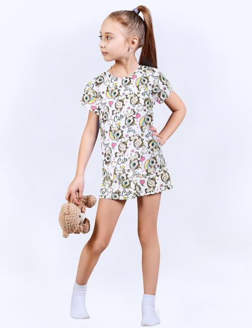 Пижама детская KETMIN DREAM МИЛЫЕ ЕДИНОРОГИ цв.Белый /Футболка/Шорты/