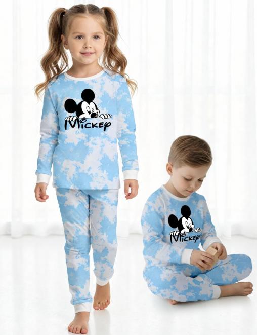 Пижама детская KETMIN HOME МИККИ цв.Тай Дай голубой (лонгслив/брюки)