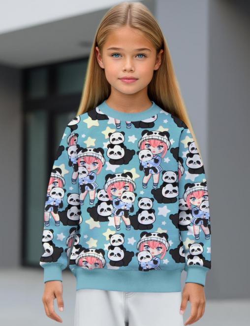 Свитшот детский KETMIN ПАНДОЧКА И МИЛА цв.Голубой