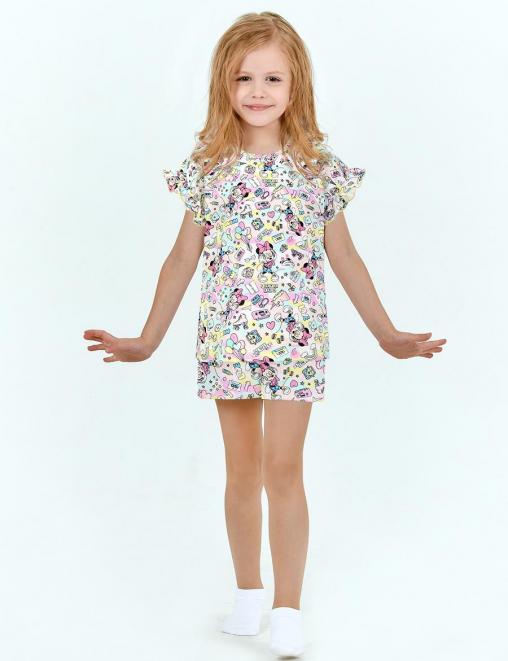 Пижама детская НЕЖЕНКА MINNIE MUSIC цв.Розовый (Футболка/Шорты)