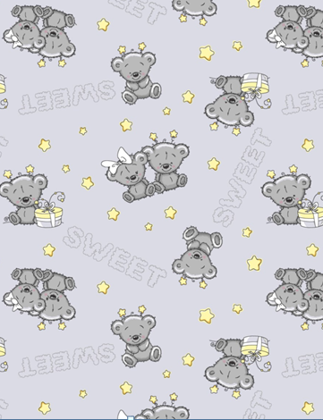 Кулирка ХЛОПОК ОЕ ш/полотно Мишки SWEET цв.Серый