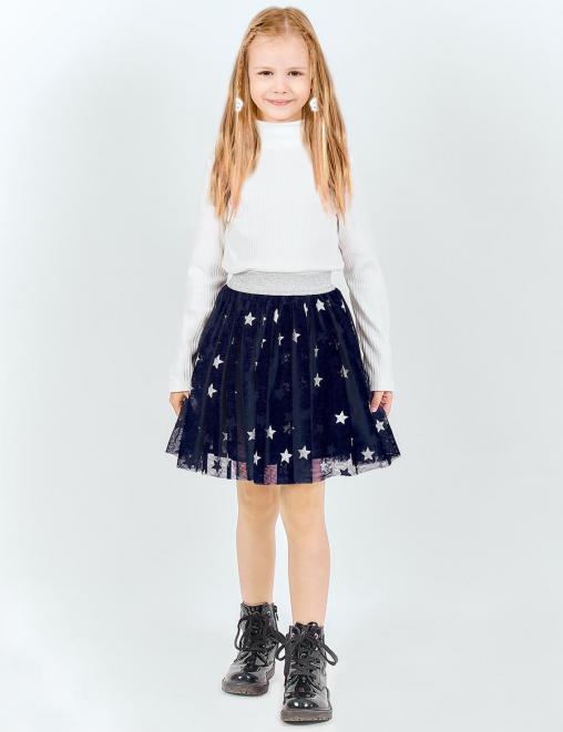 Юбка для девочки MISS KETMIN тк.Сетка цв.Синий/звёзды глитер
