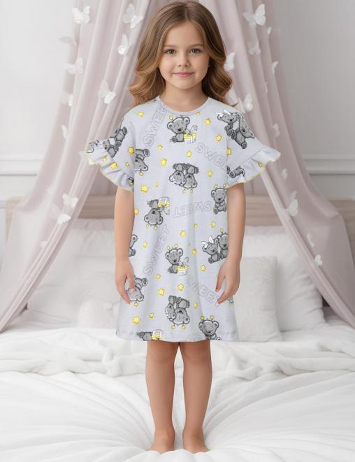 Сорочка детская KETMIN НЕЖЕНКА цв.МИШКИ SWEET серый