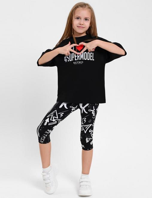 Бриджи для девочки DG цв.ГРАФФИТИ Чёрный