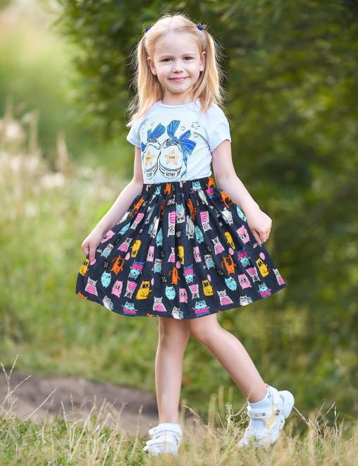 Юбка для девочки KETMIN ЛЕТНИЙ ОТДЫХ цв.Киски синий