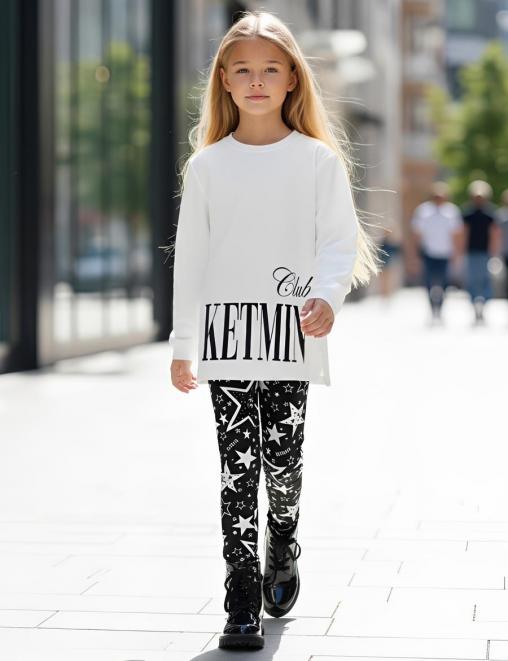 Костюм для девочки KETMIN FASHION CLUB цв.Белый/Чёрный