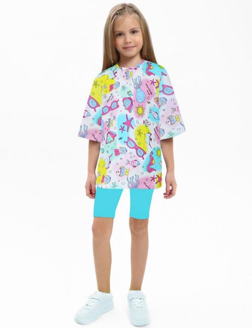 Костюм для девочки KETMIN МАЛИНА COMPACT цв.Морская сказка (Футболка/Велосипедки)