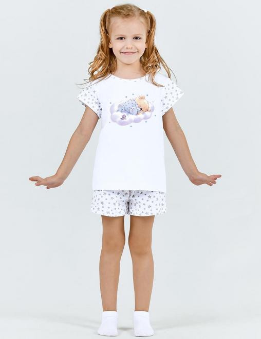 Пижама детская МАЛИНОВЫЕ СНЫ МИШКА ТОПТЫЖКА цв.Белый (Футболка/Шорты)