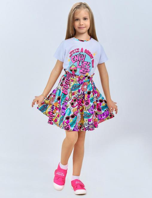 Костюм для девочки KETMIN HAPPY NICE цв.Белый/BOOM Неон Костюм для девочки KETMIN HAPPY NICE цв.Белый/BOOM Неон