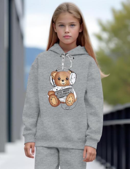 Толстовка детская KETMIN ВЕЧЕРИНКА с начёсом цв.Серый Меланж