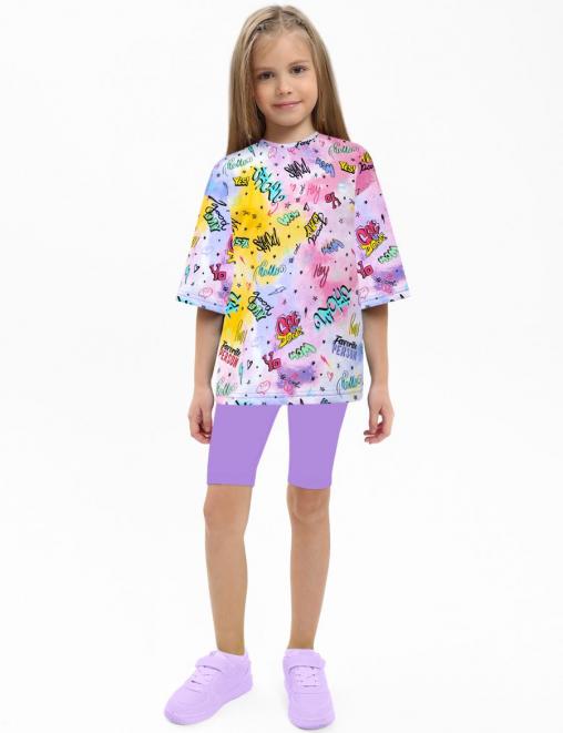 Костюм для девочки KETMIN МАЛИНА COMPACT цв.Favorite Person /Сиреневый (Футболка/Велосипедки)