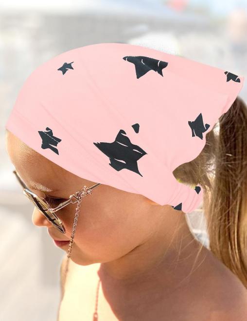 Косынка-бандана СОЛНЫШКО цв.Розовый со звёздами