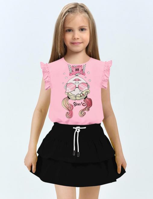 Футболка для девочки KETMIN ЛЕТО ВВЕРХ ТОРМАШКАМИ цв.Розовый