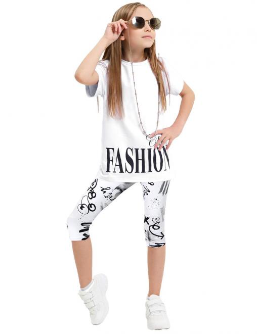 Бриджи для девочки DG цв.ГРАФФИТИ Белый