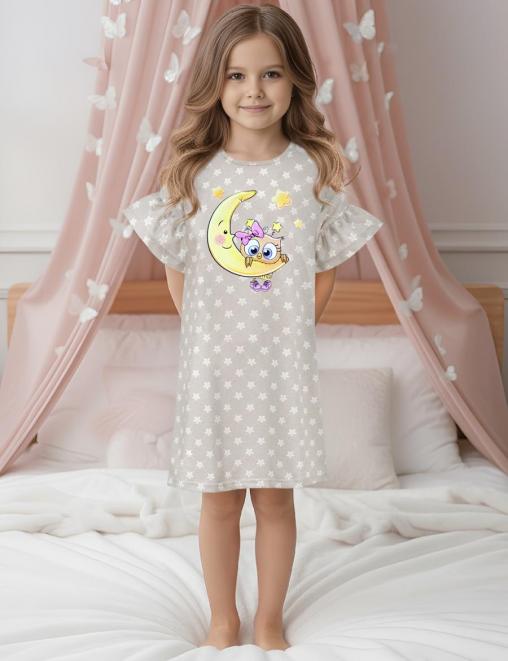 Сорочка детская KETMIN COMFORT СОВУШКА цв.Бежевый со звездами