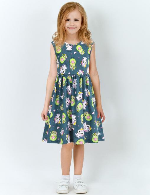 Платье для девочки KETMIN ТУТТИ ФРУТТИ цв.Авокадо серый