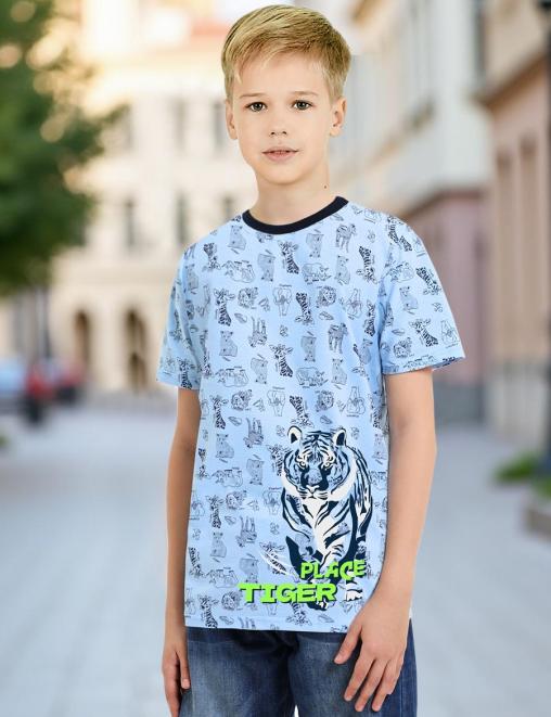Футболка для мальчика KETMIN ТИГР цв.Голубой