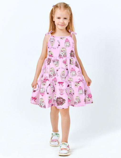Сарафан для девочки KETMIN ЯГОДКА цв.Зайчики Розовый