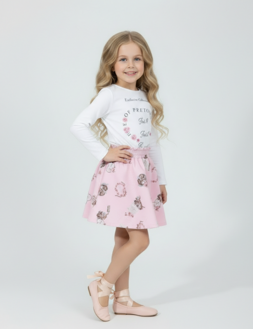 Костюм для девочки KETMIN LONG HAPPY АНГЕЛ LIFE цв.Белый/Ангел розовый