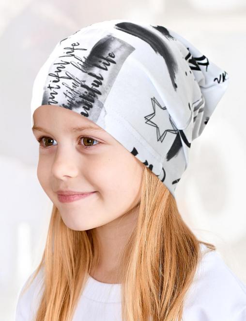 Шапка летняя тк.Футер цв.Граффити Белый