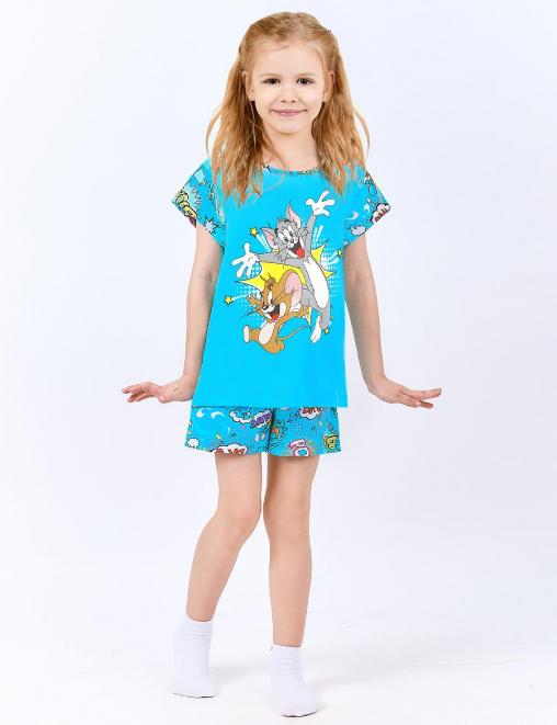 Пижама детская МАЛИНОВЫЕ СНЫ BOOM цв.Бирюза (Футболка/Шорты)