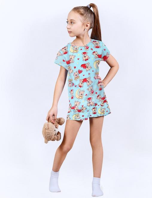 Пижама детская KETMIN DREAM МИШКА ТЕДДИ LOVE цв.Голубой (Футболка/Шорты)