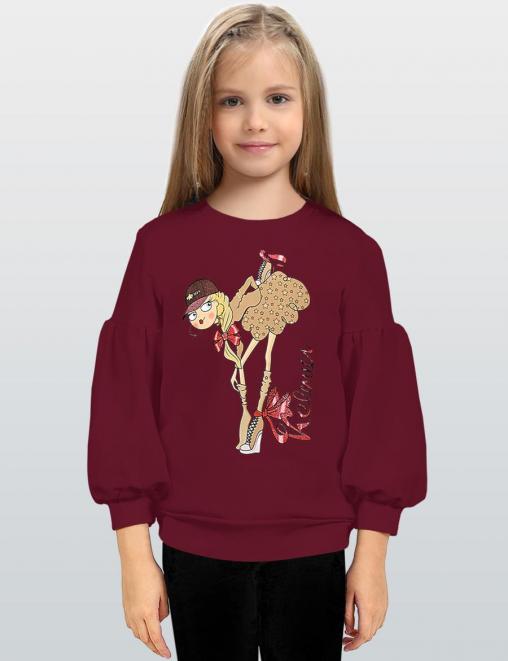 Толстовка для девочки KETMIN МОДНИЦА цв.Бордовый