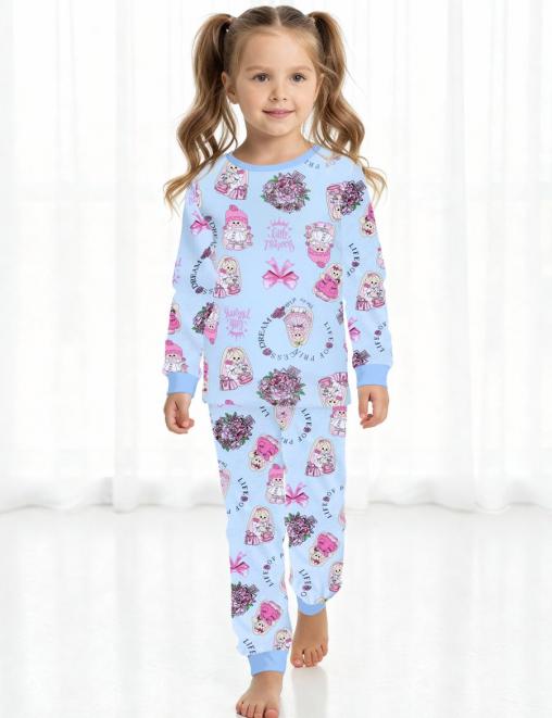 Пижама детская KETMIN CLASSIC ЗАЙЧИКИ цв. Голубой (Лонгслив/Брюки)