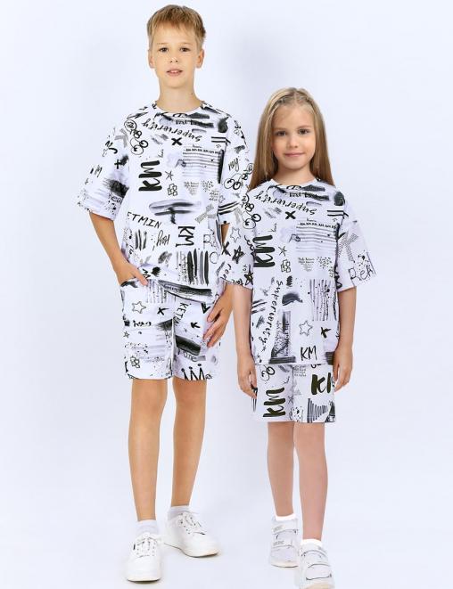 Костюм KETMIN МАЙАМИ цв.Граффити Белый (Футболка/Шорты)