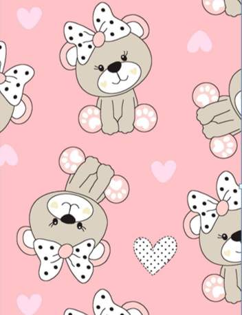 Кулирка ХЛОПОК ОЕ ш/полотно Медвежонок цв.Розовый