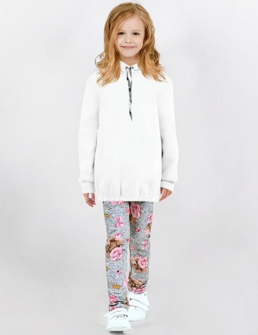 Костюм для девочки KETMIN МИШКА ROSE с начесом цв.Молочный