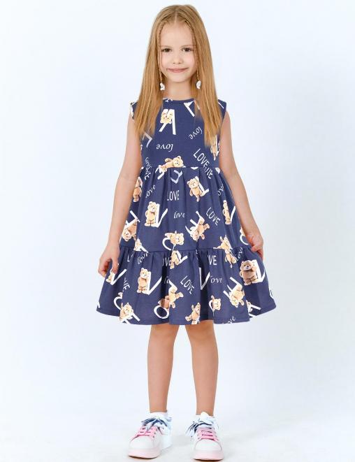 Платье для девочки KETMIN НЕЖНОСТЬ Мишки LOVE цв.Синий