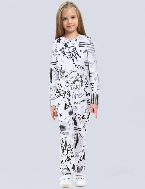 Спортивные штаны детские KETMIN ТИК ТОК цв.ГРАФФИТИ Белый
